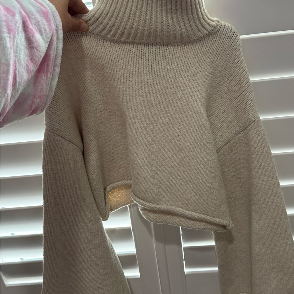 Forever 21 Cream Cowl Neck Sweater